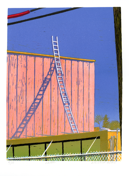  Beth Sutherland Ladder 2015 Linocut