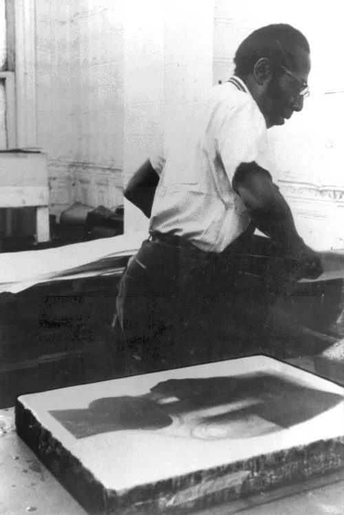 Bob Blackburn in the Printmaking Workshop