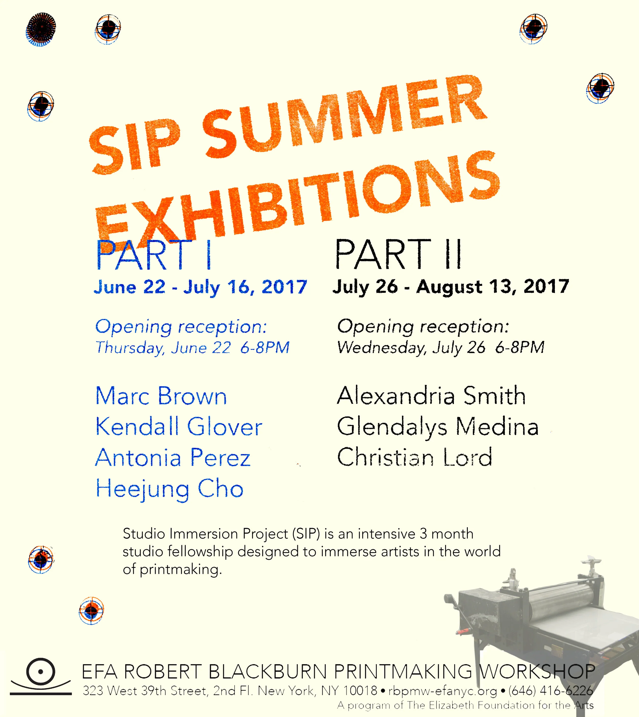 SIP Summer Exhibition Part 2 July 26 - August 13, 2017