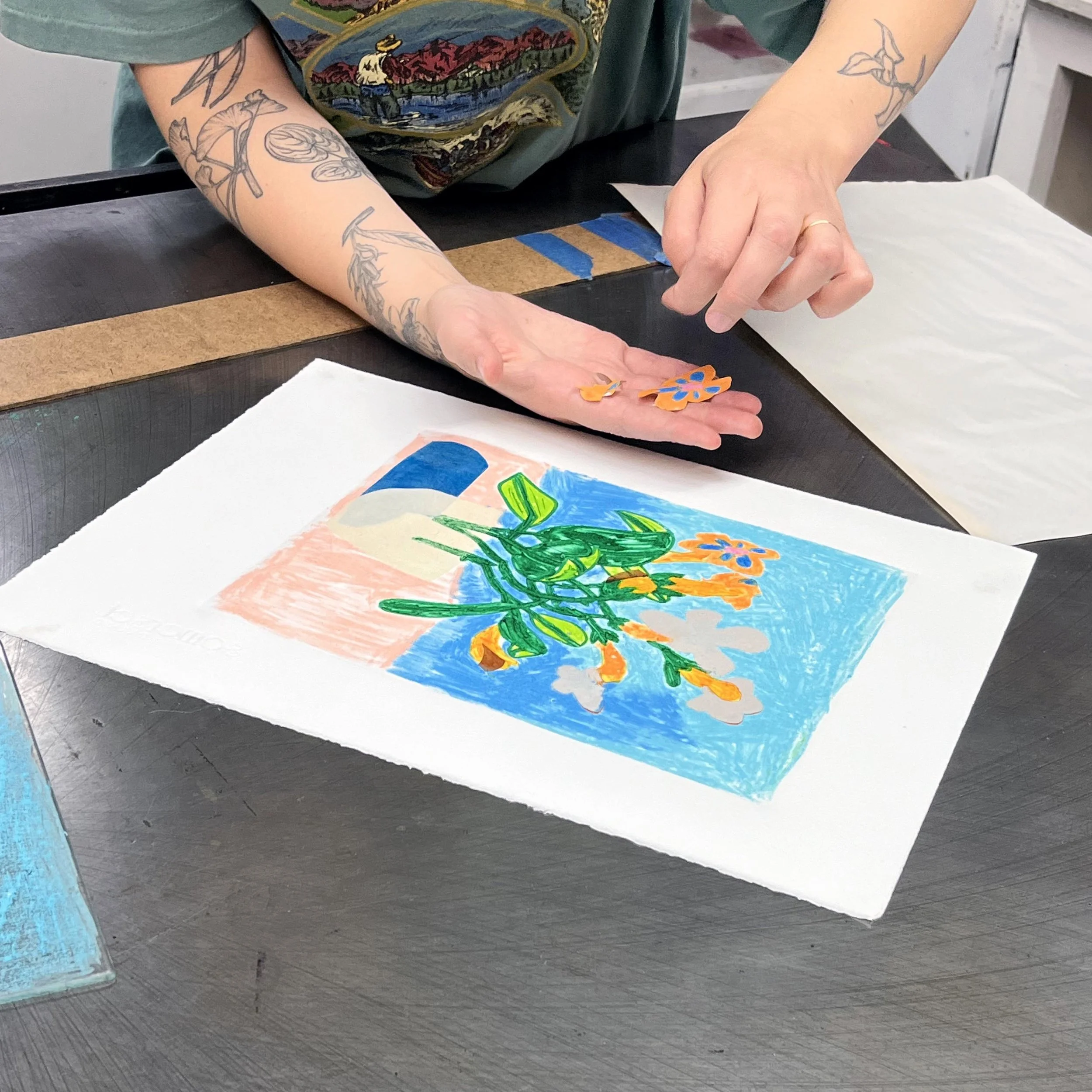 Watercolor Monotype // April