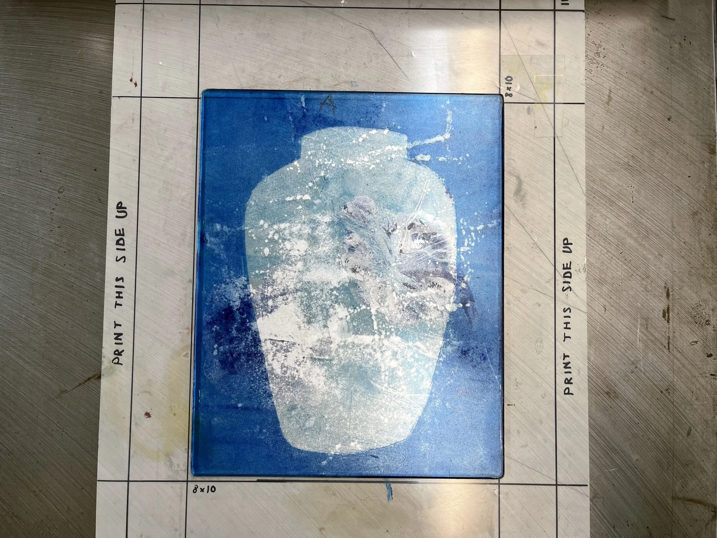 FLUID MONOTYPE | STENCILS, TRANSFERS, PAINTING + COLLAGE // JUNE