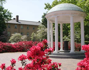 The Old Well, UNC, in the spring time, where the wisdom quest first began for Tom, in his Freshman Year as a Morehead Scholar.