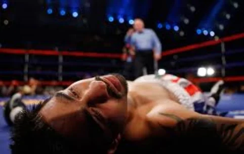 That moment, right after being knocked down, before you marshal your energies and get back up to fight on.