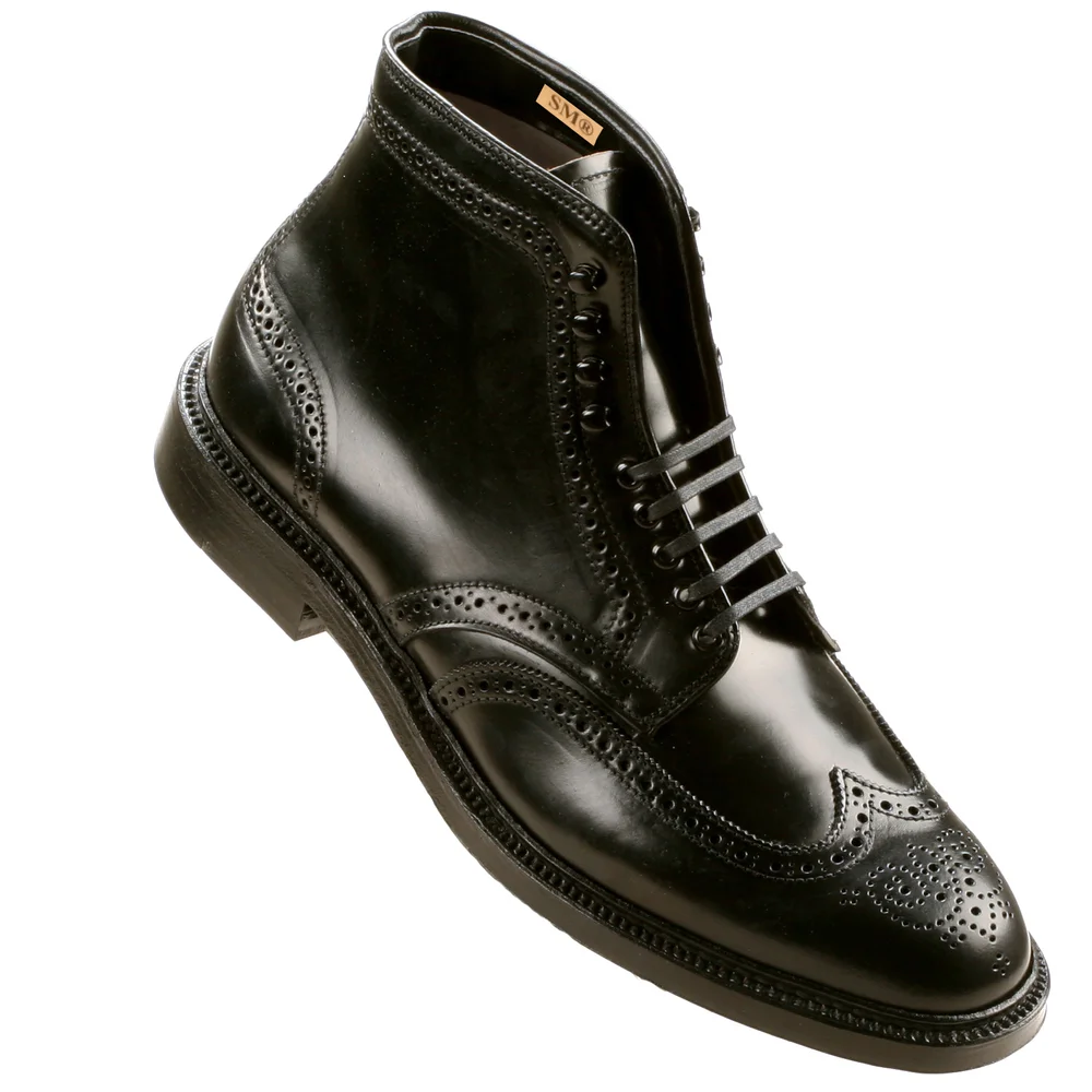 4465H - 5 Eyelet Wing Tip Boot - Black Shell Cordovan — Color 8 display picture 1