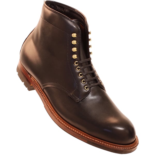 D4820HC - Alden 5 Eyelet Plain Toe Commando Sole Boot - Black Trapper