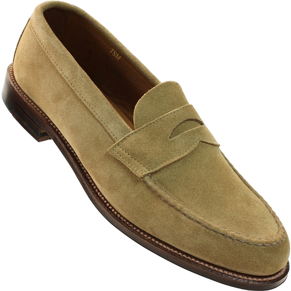 6244F - Alden Unlined Penny Loafer Handsewn on the Last - Tan Suede