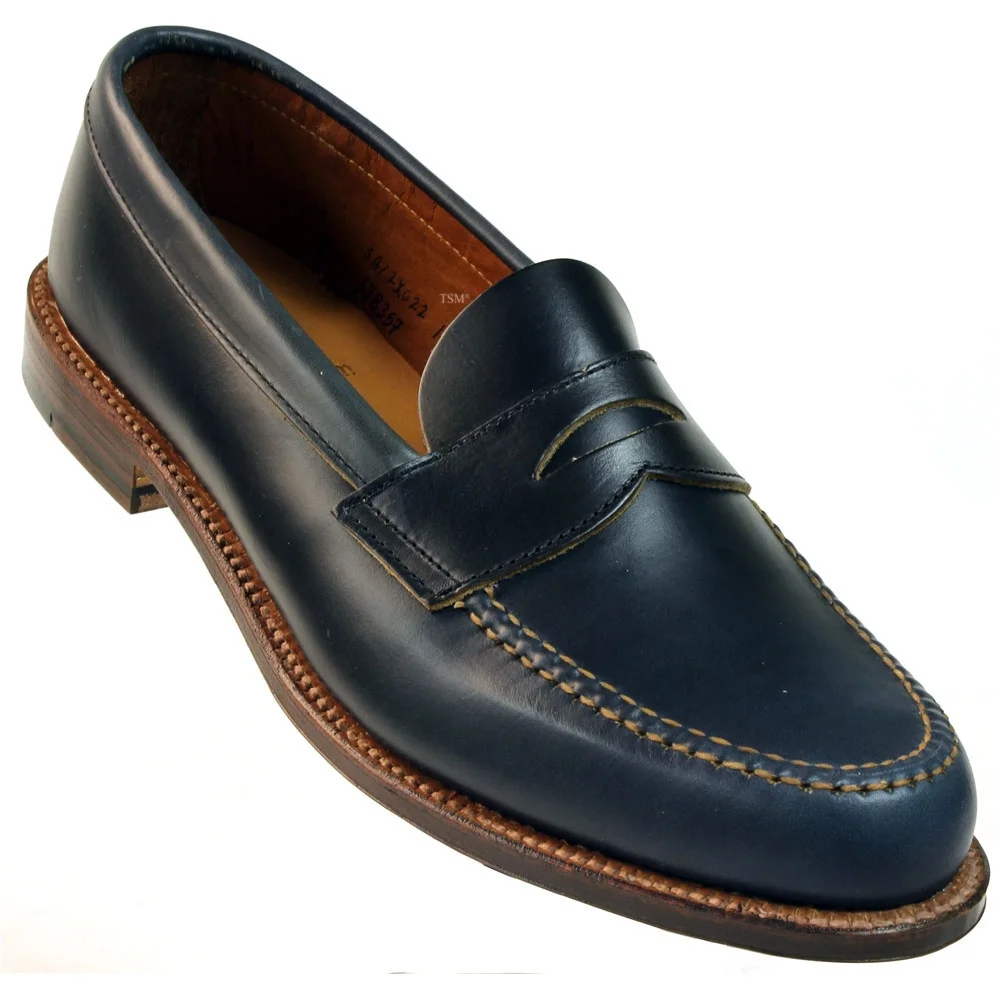 17835F - Alden Leisure Handsewn Unlined Penny Loafer - Navy Chromexcel