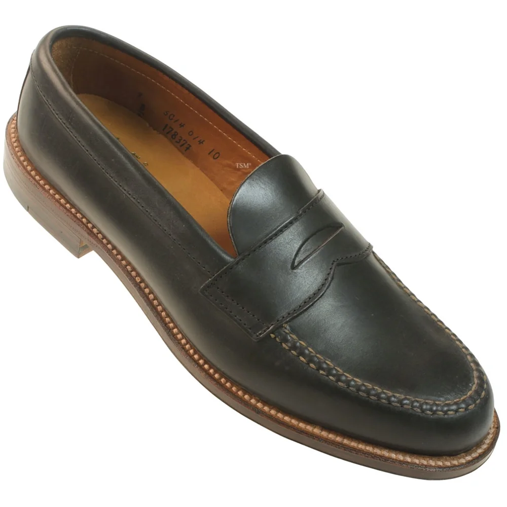 17837F - Alden Leisure Handsewn Unlined Penny Loafer - Black Chromexcel