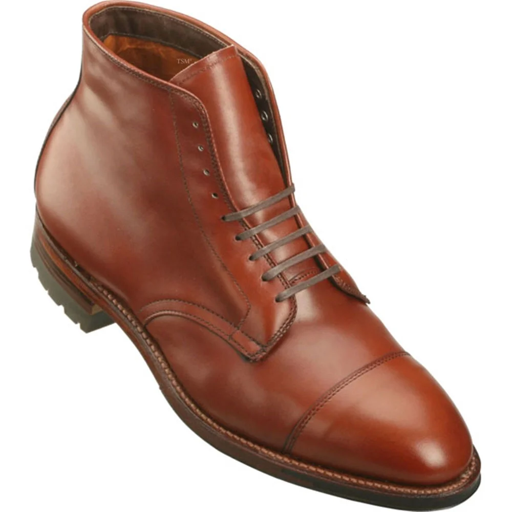 40721C - Alden 9 Eyelet Cap Toe Boot Commando Sole - Dark Tan