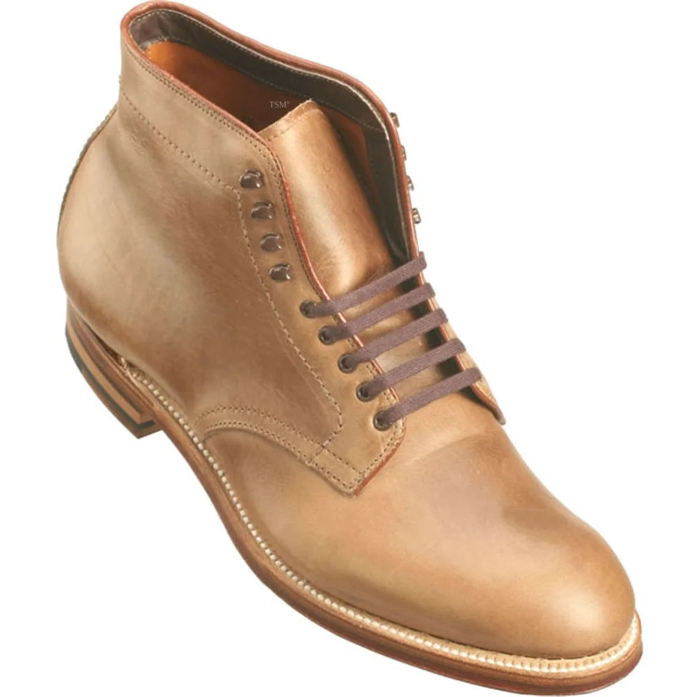 45625H - Alden 5 Eyelet Plain Toe Boot - Natural Chromexcel