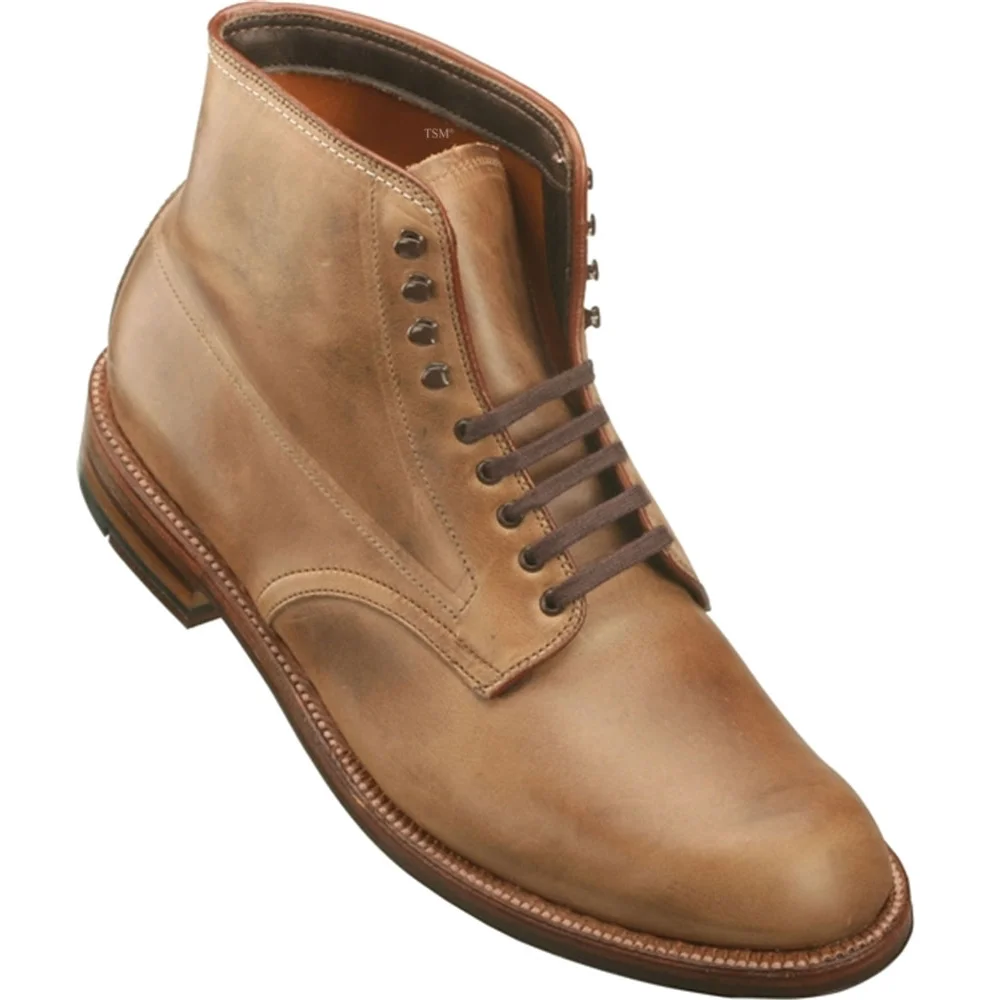86042H - Alden 5 Eyelet Plain Toe Boot Trubalance Last - Natural Chromexcel