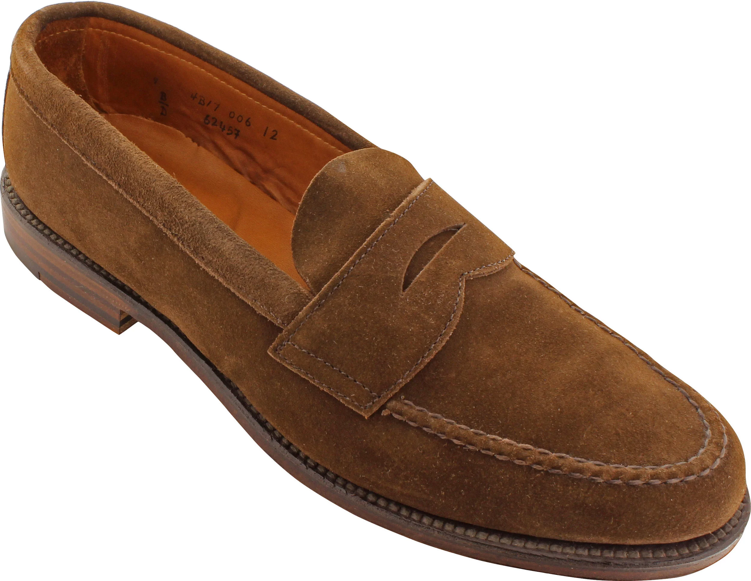 6245F - Alden Unlined Penny Loafer Handsewn on the Last - Dark Brown Suede