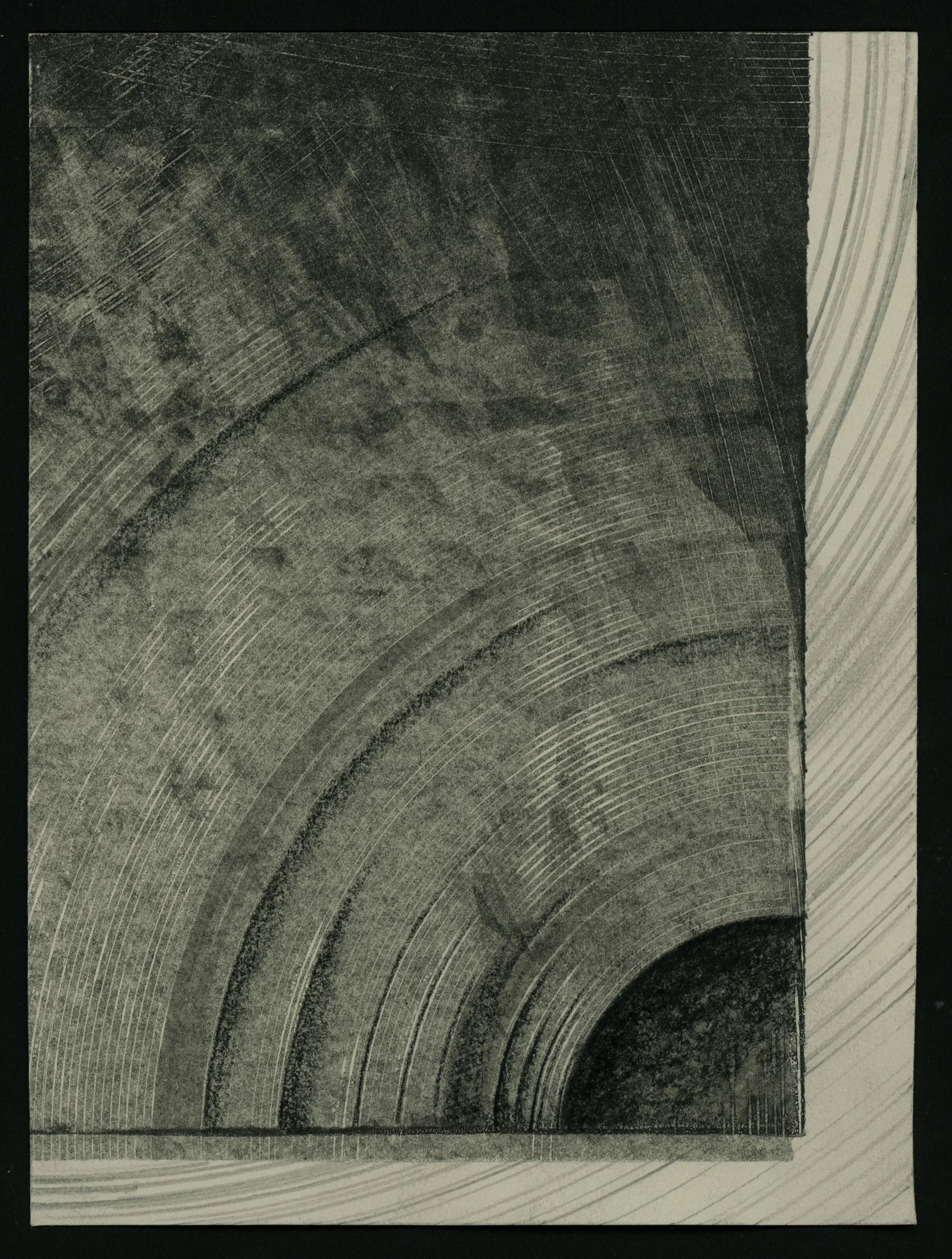 Untitled (from Heavens ), Monotype, graphite, charcoal and india ink on paper, 8" x 6", 2014.