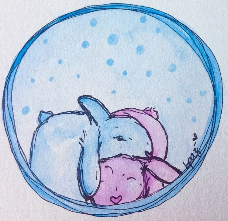 Winter Solstice. Watercolours - Markers.