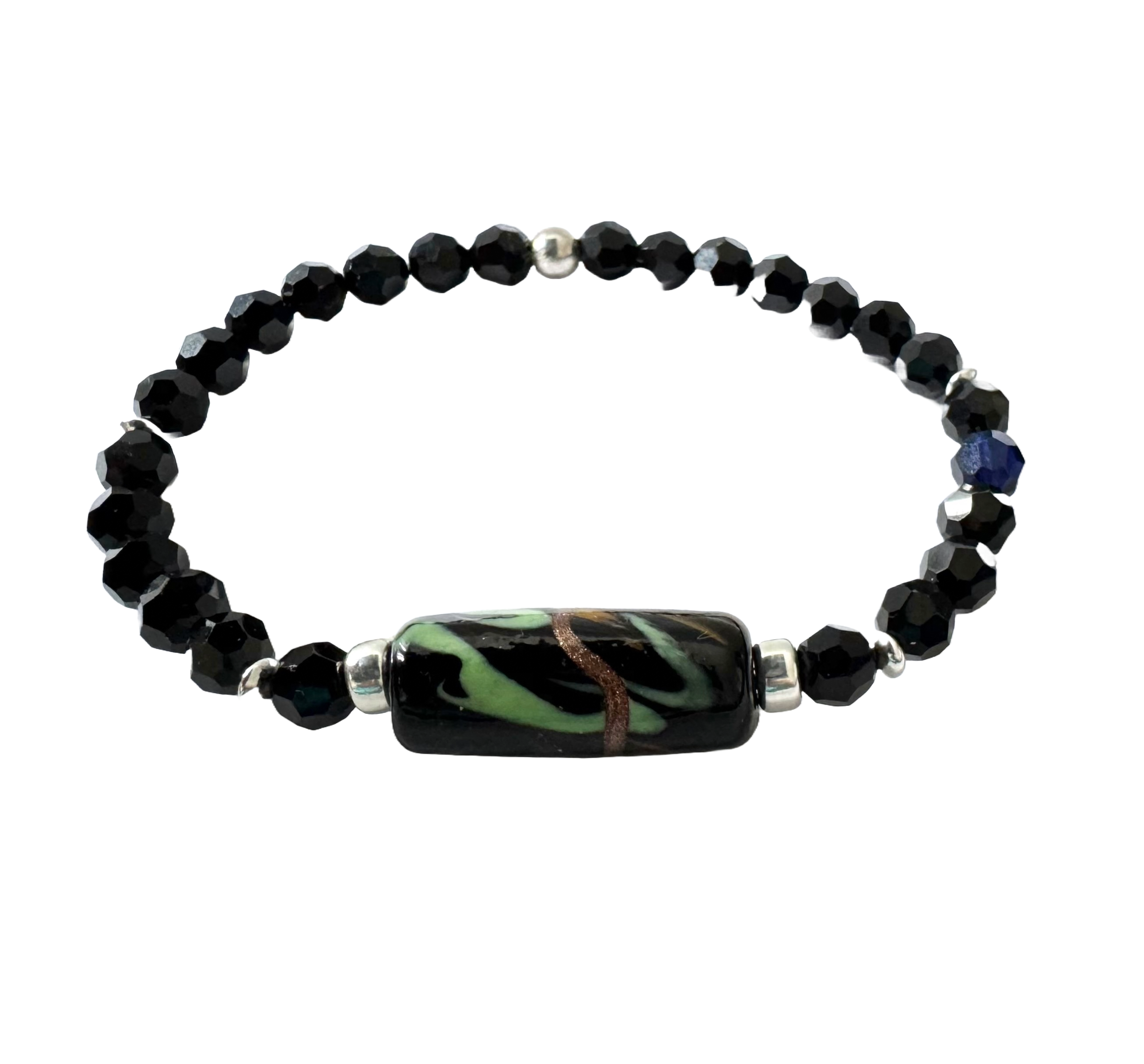 Spinel Gemstone Murano Glass Bracelet