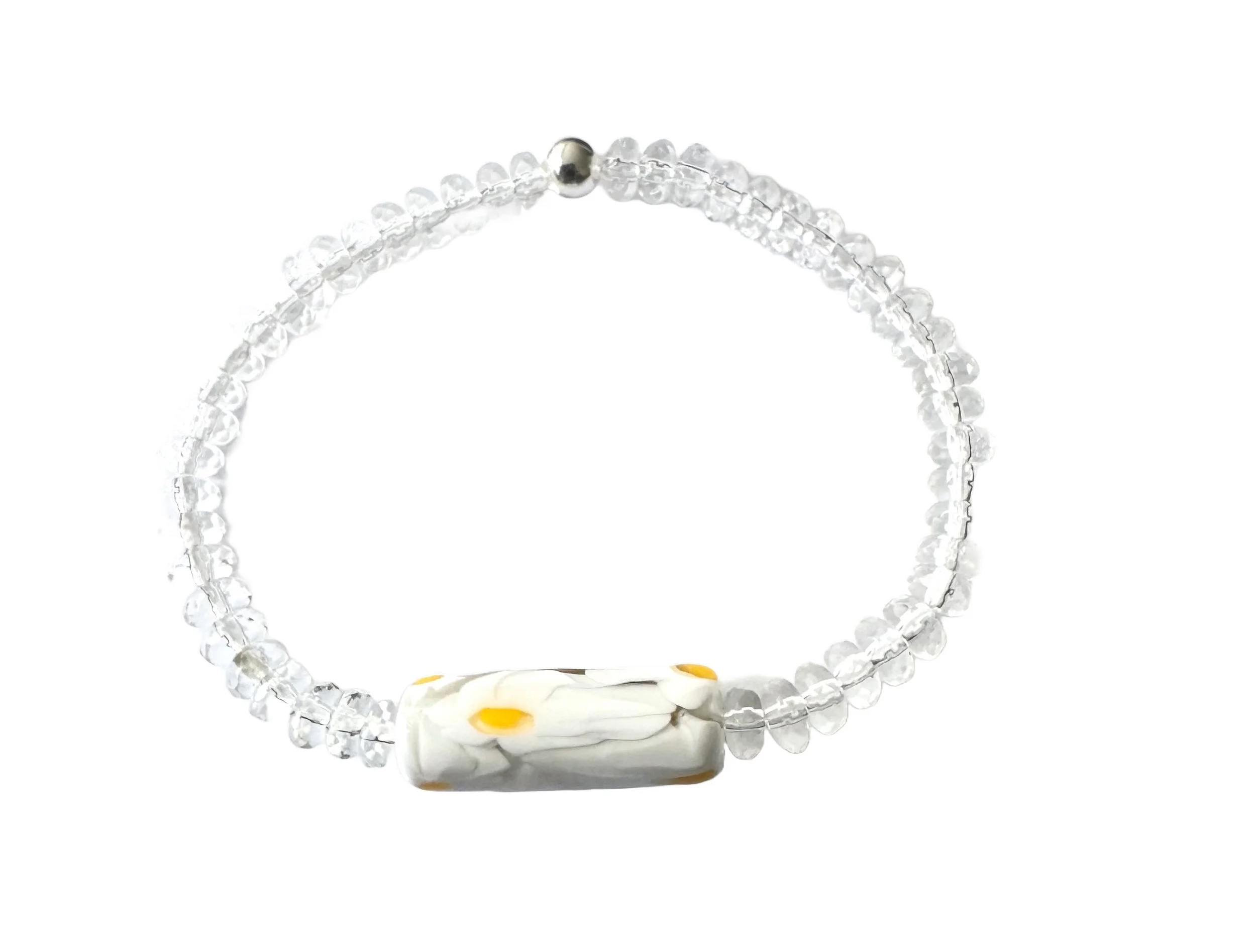 Quartz Natural Gemstone Murano Glass Bracelet