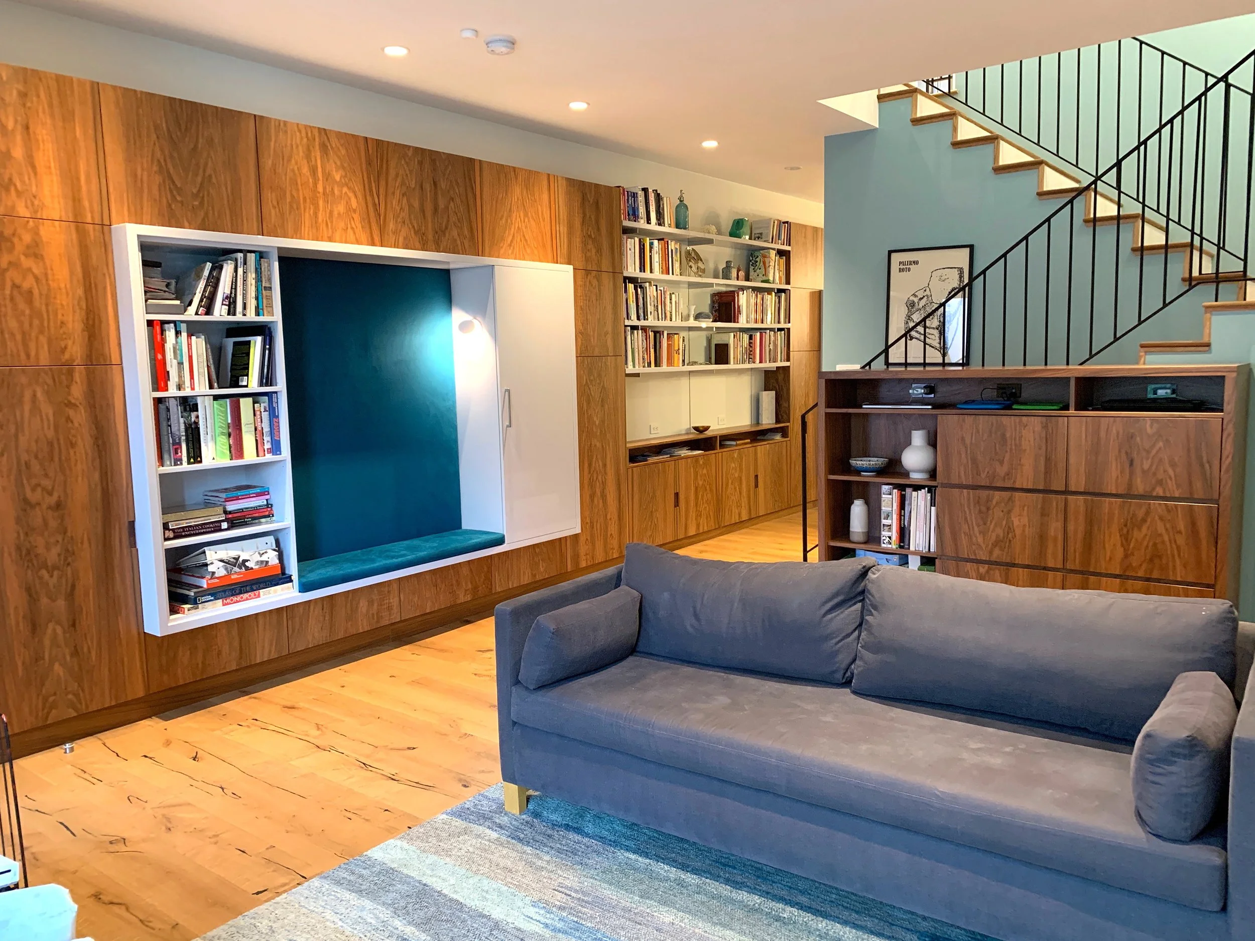 #Living room #customcabinets #walnut