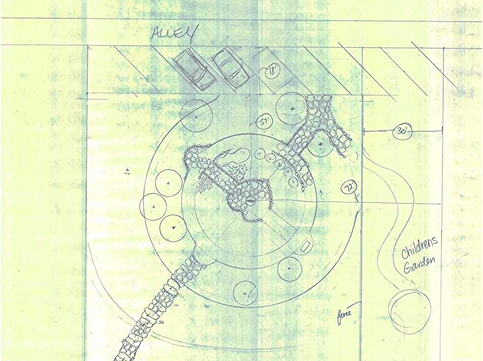 Here is the preliminary drawing of the Mill Street Garden. We are looking at having a large children's garden area on the east side of the property and the flower and butterfly garden on the other section.