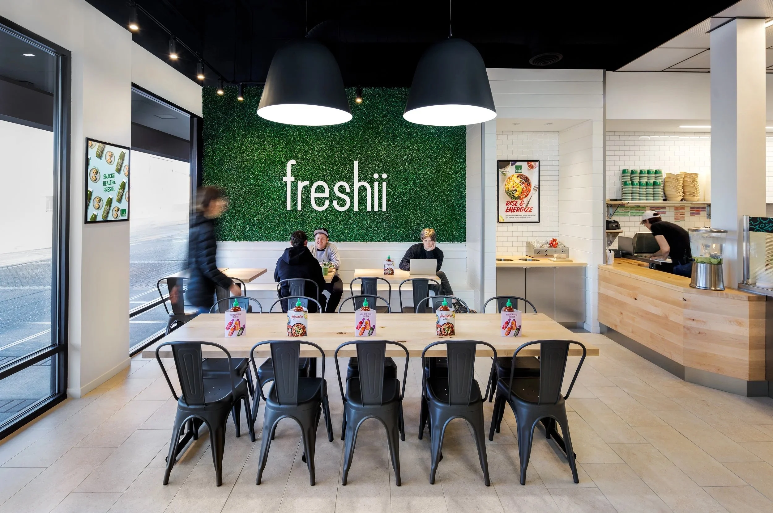 Freshii Restaurant Interior Design - Swalling Walk Architects, Olympia WA