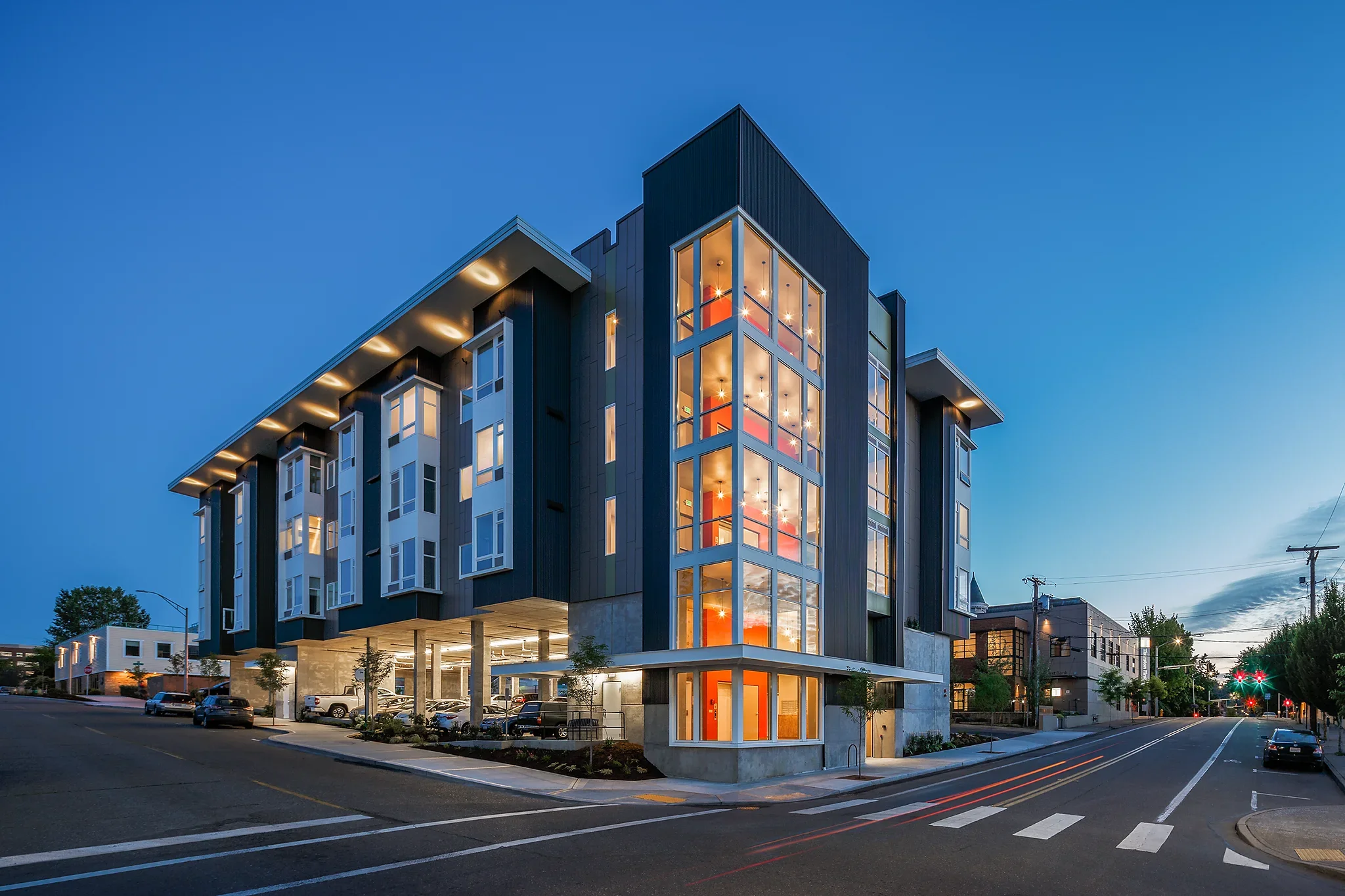 Exterior view of 321 Lofts, an urban infill multi-family project by TAS Olympia, WA.