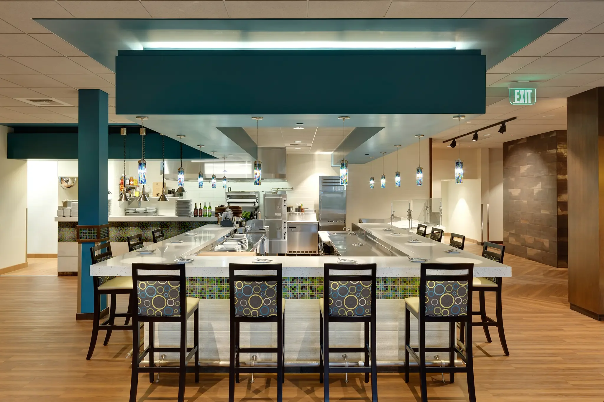 Architectural Interior of the River Water Bar & Grille inside the Nisqually Red Wind Casino, Olympia, WA, by KMB Architects.