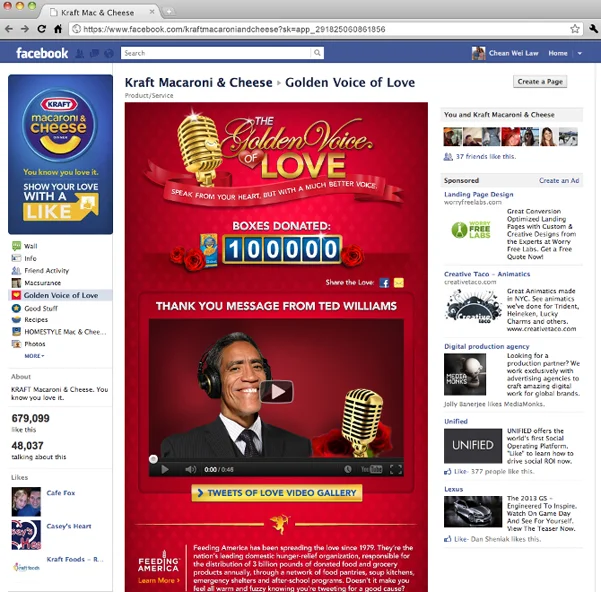 Our donations Facebook page