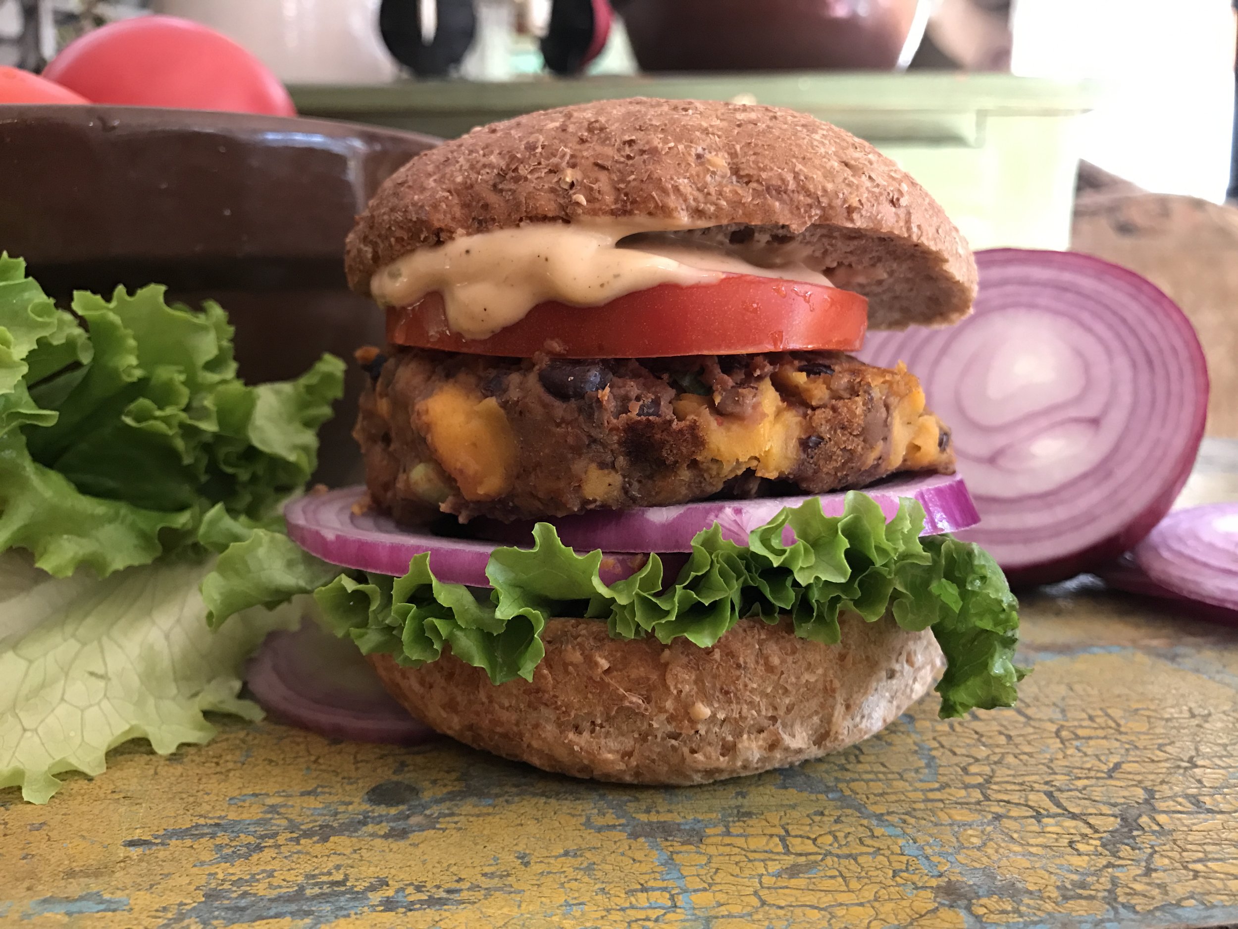      

 
    Black Bean Burgers   Beans are a staple of a Vegan diet. Bean soup, bean salad, and of course bean burgers. Beans of all kinds are an important part of a healthy diet. The have been around for 1000's of years and they have been consumed 