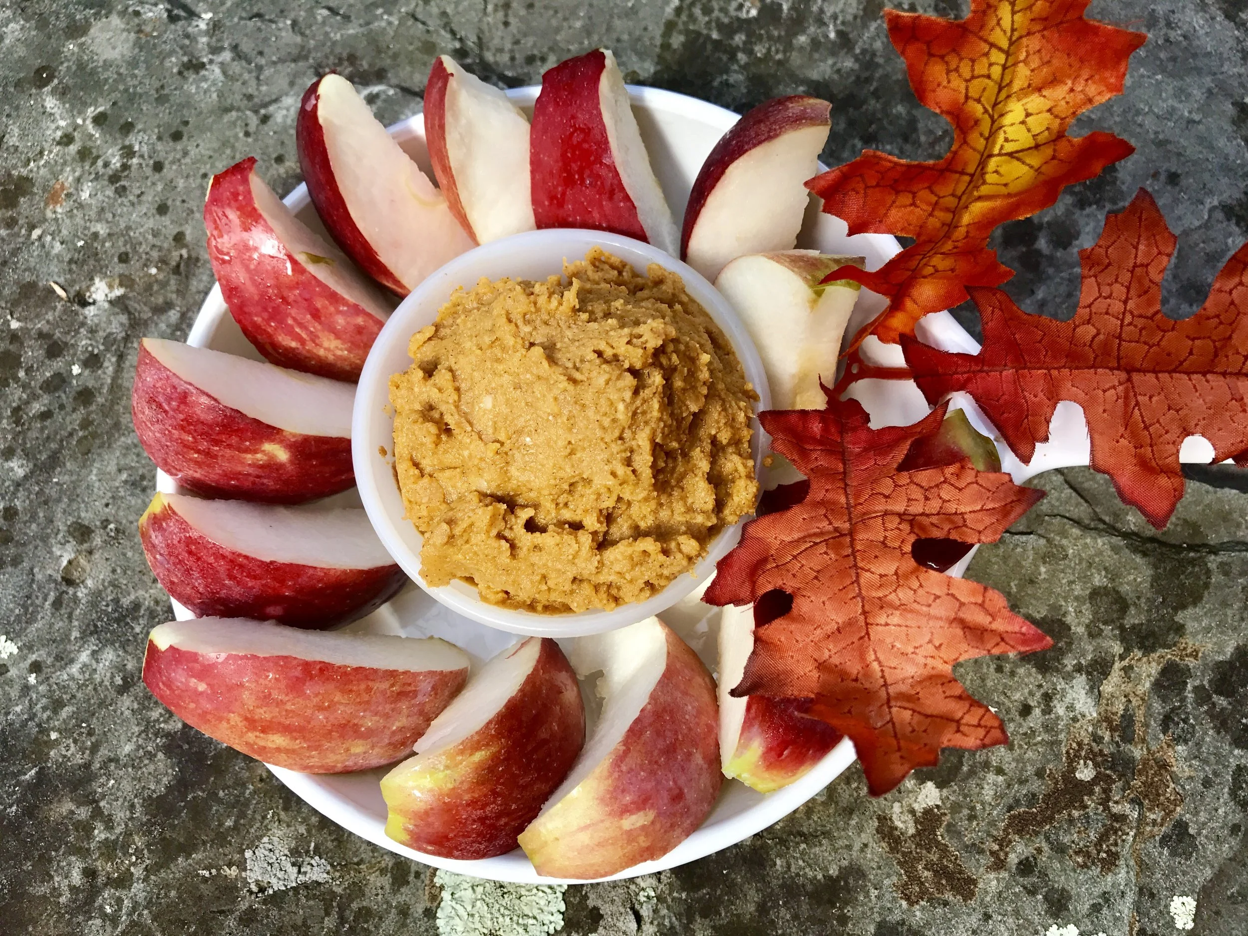      

 
   Pumpkin Spice Hummus     Pumpkin spice hummus is delicious and super easy to make. You can't even taste the chick peas. When it comes to feeding kids healthy foods sometimes you have to tell little white lies to make sure they are eating 