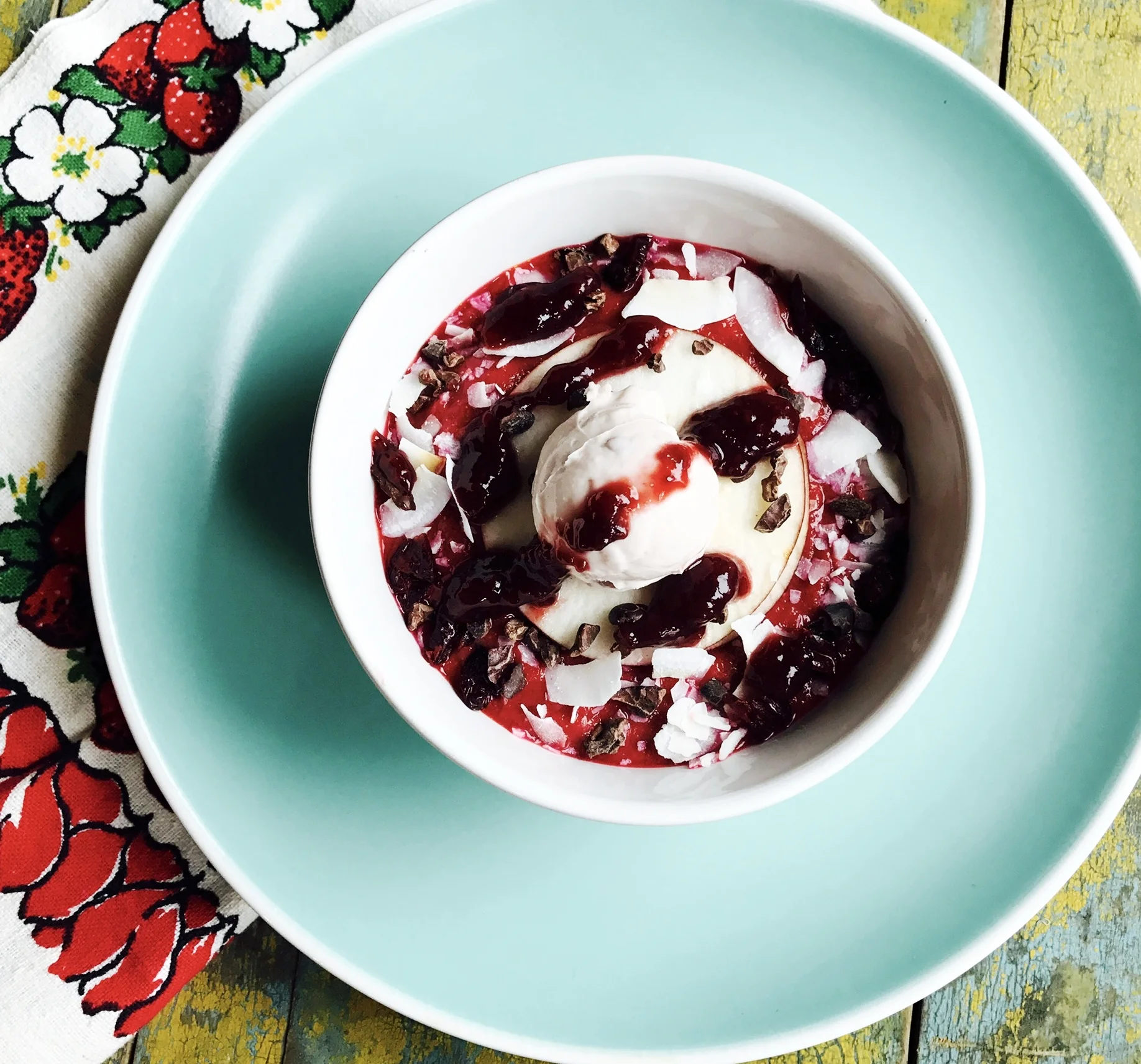      

 
   Cinnamon-Apple-Beet Smoothie Bowl  Sometimes the oddest array of ingredients come together to make an unexpected delicious surprise. I started with just wanting to create a vibrant red smoothie with beets but, as I added other superfoods 