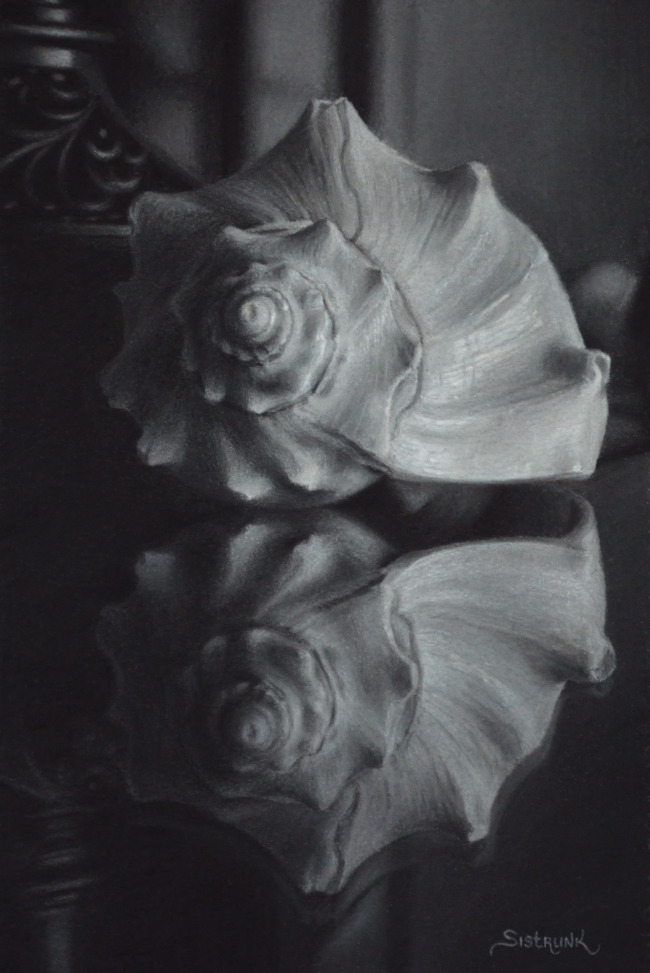 "Quiet Reflection" 6"x4" Pastel and Charcoal on Paper