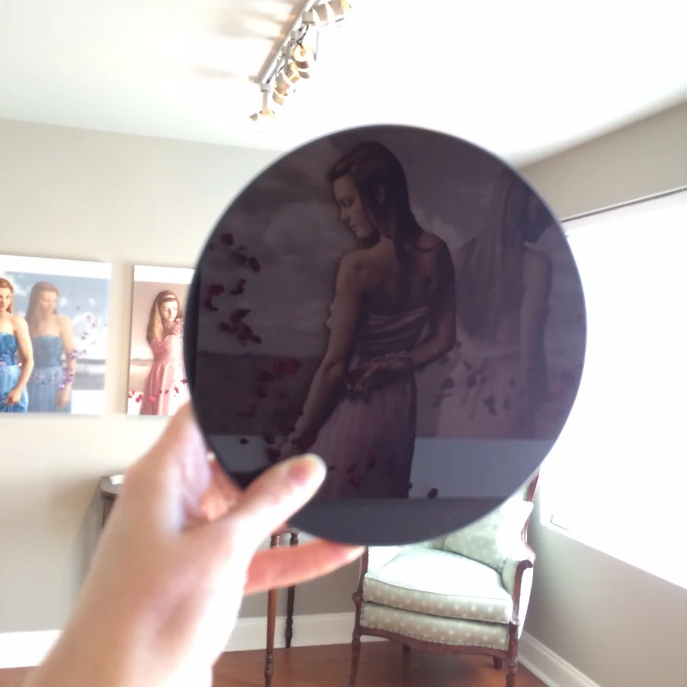 6" Black (scrying) mirror with a beveled edge from Amazon.