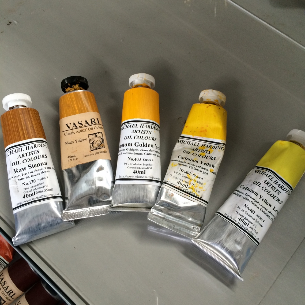 5 tubes of paint