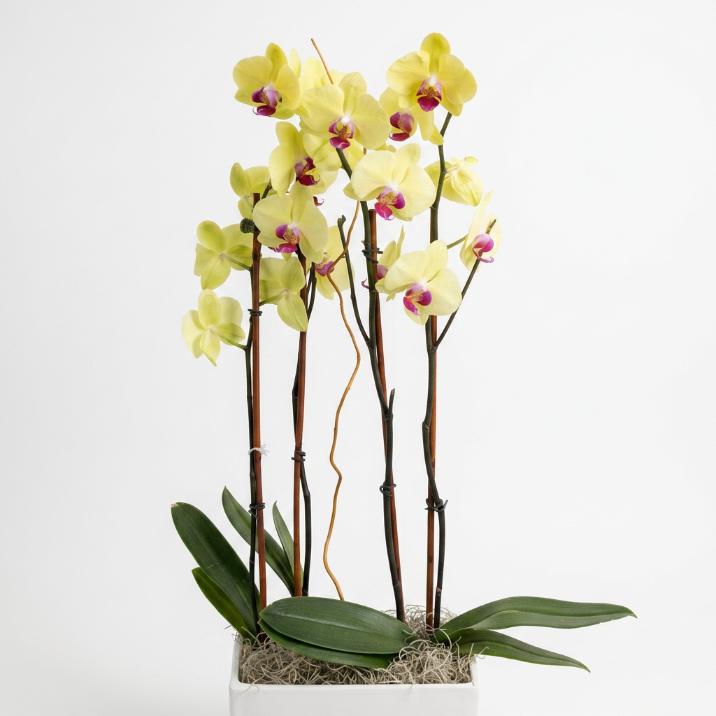 Multi-Stem Yellow Orchid