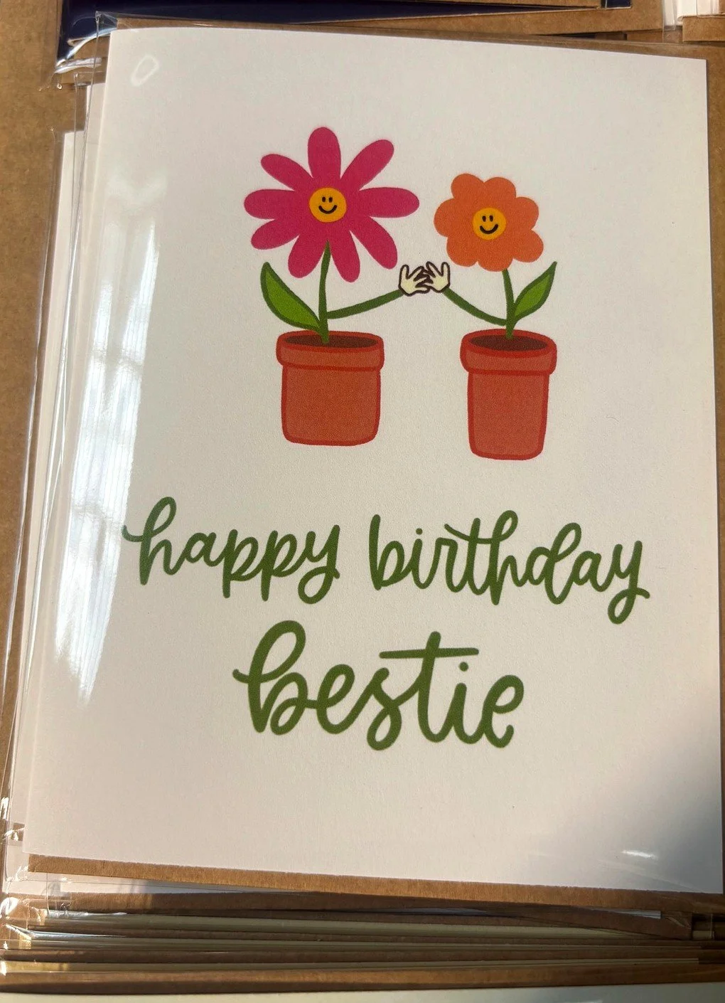 "Happy Birthday Bestie" Flowers Greeting Card
