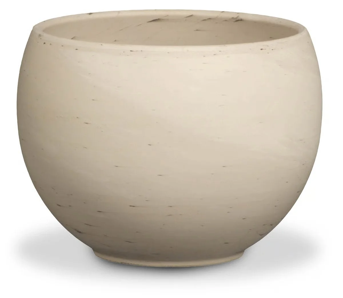 10.5" White Granite Clay Sphere Pot