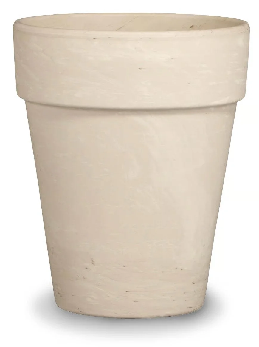 10.5" White Granite Clay XL Rose Pot