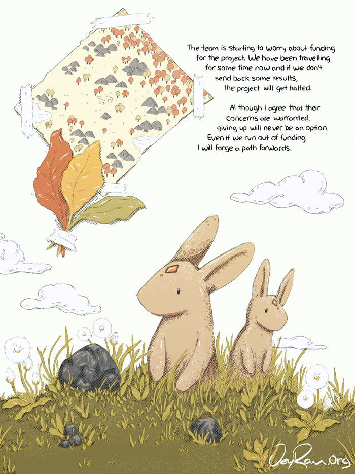 The team is starting to worry about funding for the project. We have been travelling for some time now and if we don’t send back some results, the project will get halted. Although I agree that their concerns are warranted, giving up will never be a…