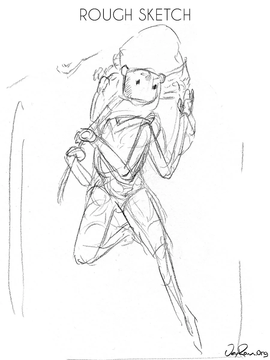 Gati, Spirit of Momentum by JeyRam Rough Drawing