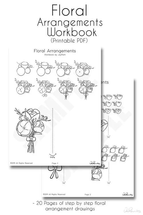 How to Draw Flowers Printable PDF Workbook Technique #drawing #tutorial #flowers