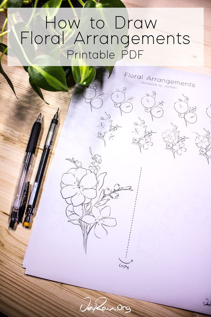 How To Draw Flowers With Ink // Step By Step Tutorial 