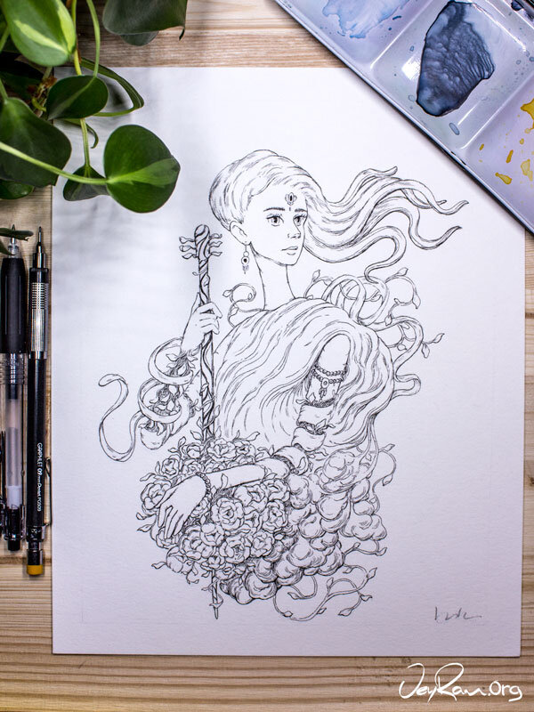 Enchanted  Inktober 2019 Ballpoint Pen Art by JeyRam. #inktober #inkart #originalart #inktober2019