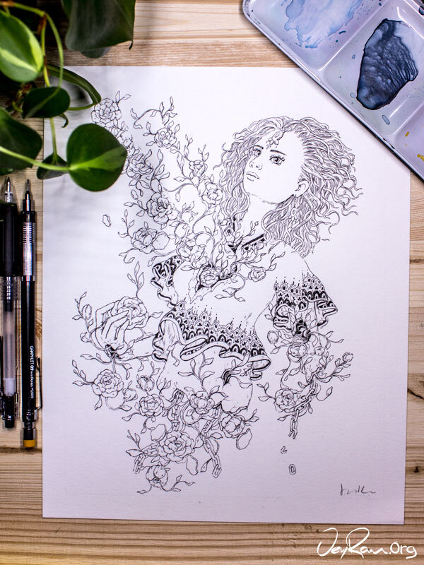 Overgrown  Inktober 2019 Ballpoint Pen Art by JeyRam. #inktober #inkart #originalart #inktober2019