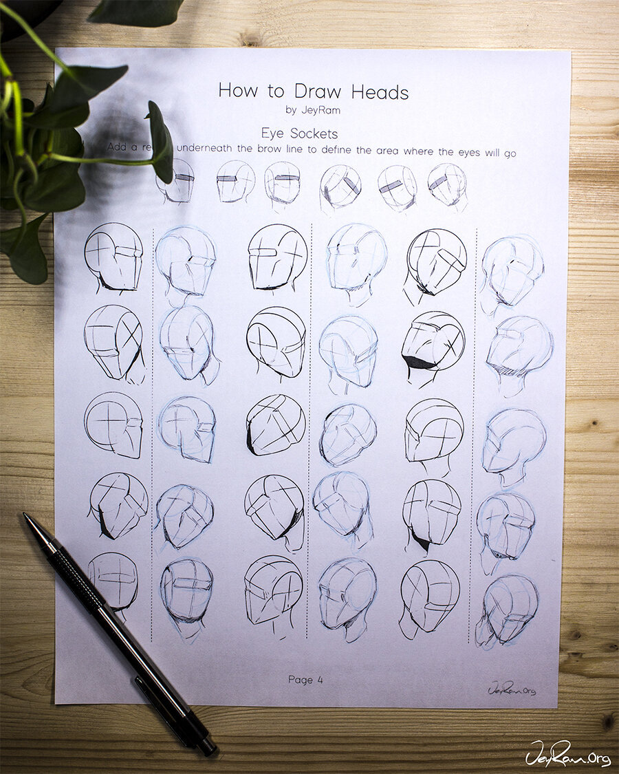 How to Draw the Head from any angle, step by step tutorial for beginners with PDF worksheets #tutorial #drawing