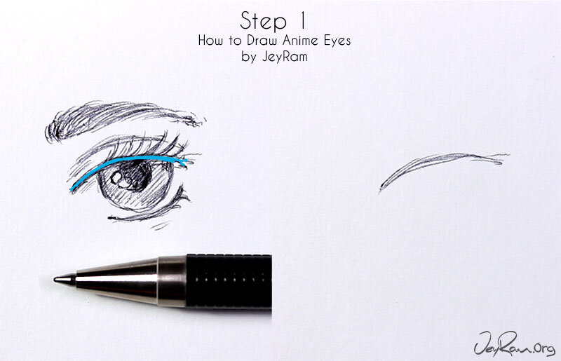 Female Anime Eye Drawing & Design (Printable PDF) - JeyRam Drawing