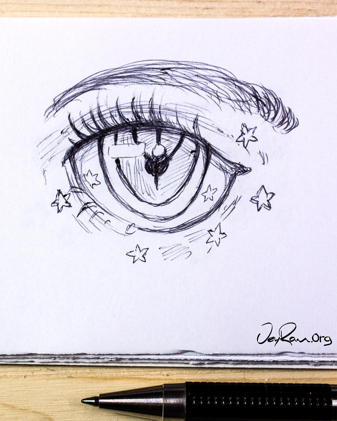 Make me a sketch of an aesthetic anime eye, make it simple