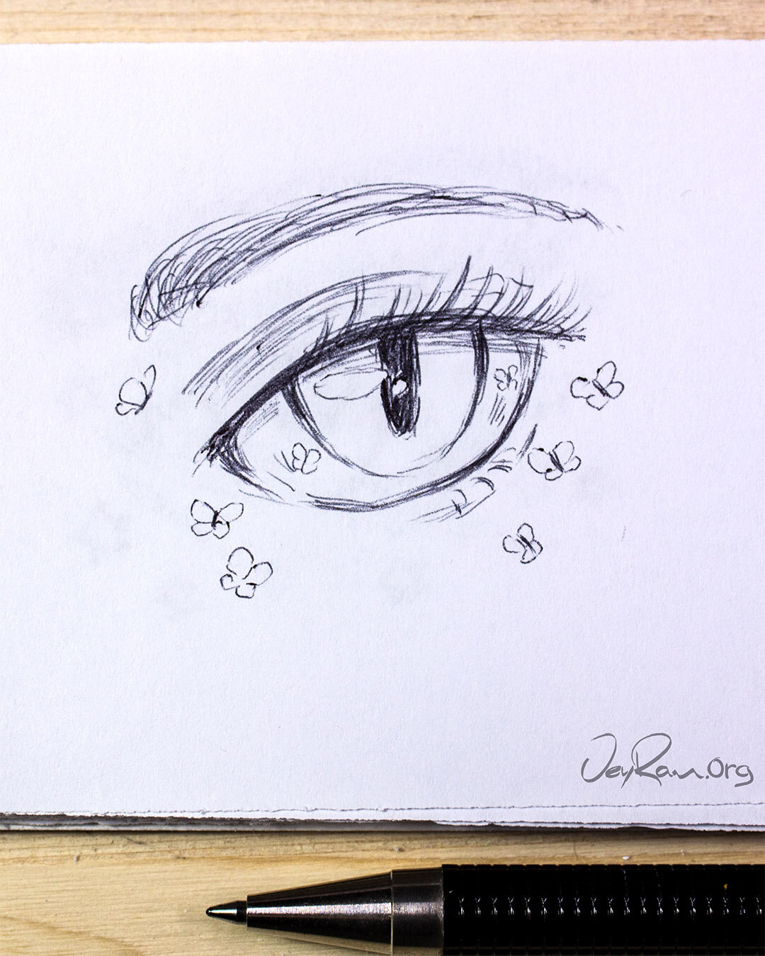 Female Anime Eye Drawing & Design (Printable PDF) - JeyRam Spiritual Art