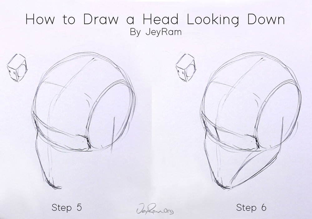 How To Draw A Head Looking Down - Jeyram Spiritual Art