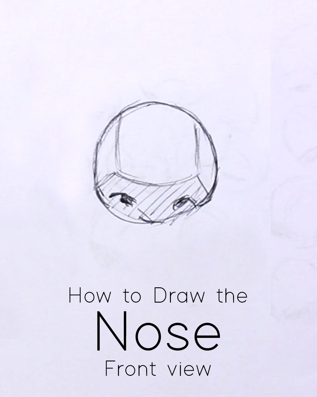 How to Draw a Nose from front view without Shading Step 1 &amp; 2 #anatomy #nose #drawing #arttutorial