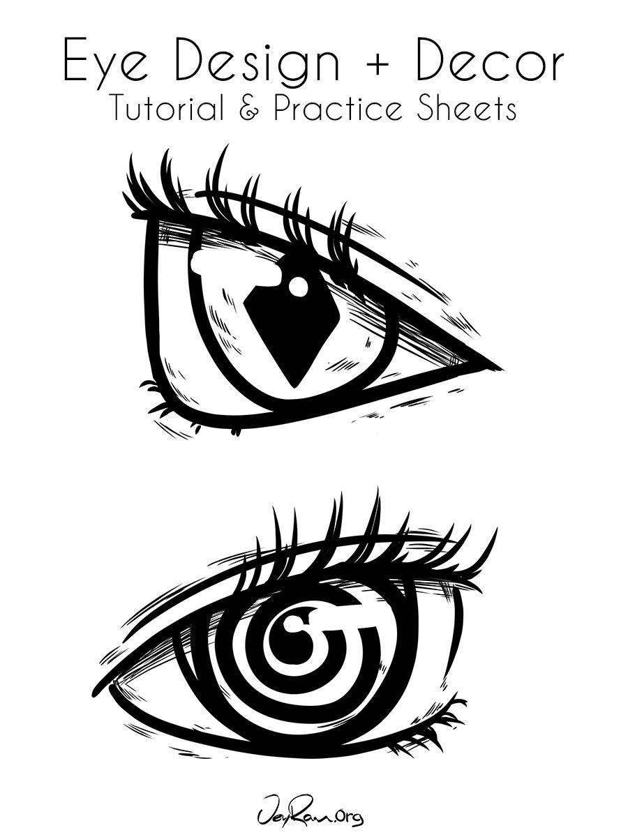 Female Anime Eye Drawing & Design (Printable PDF) - JeyRam Drawing