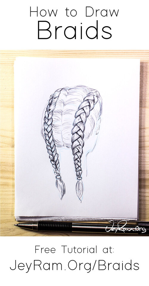 how to draw a braid step by step